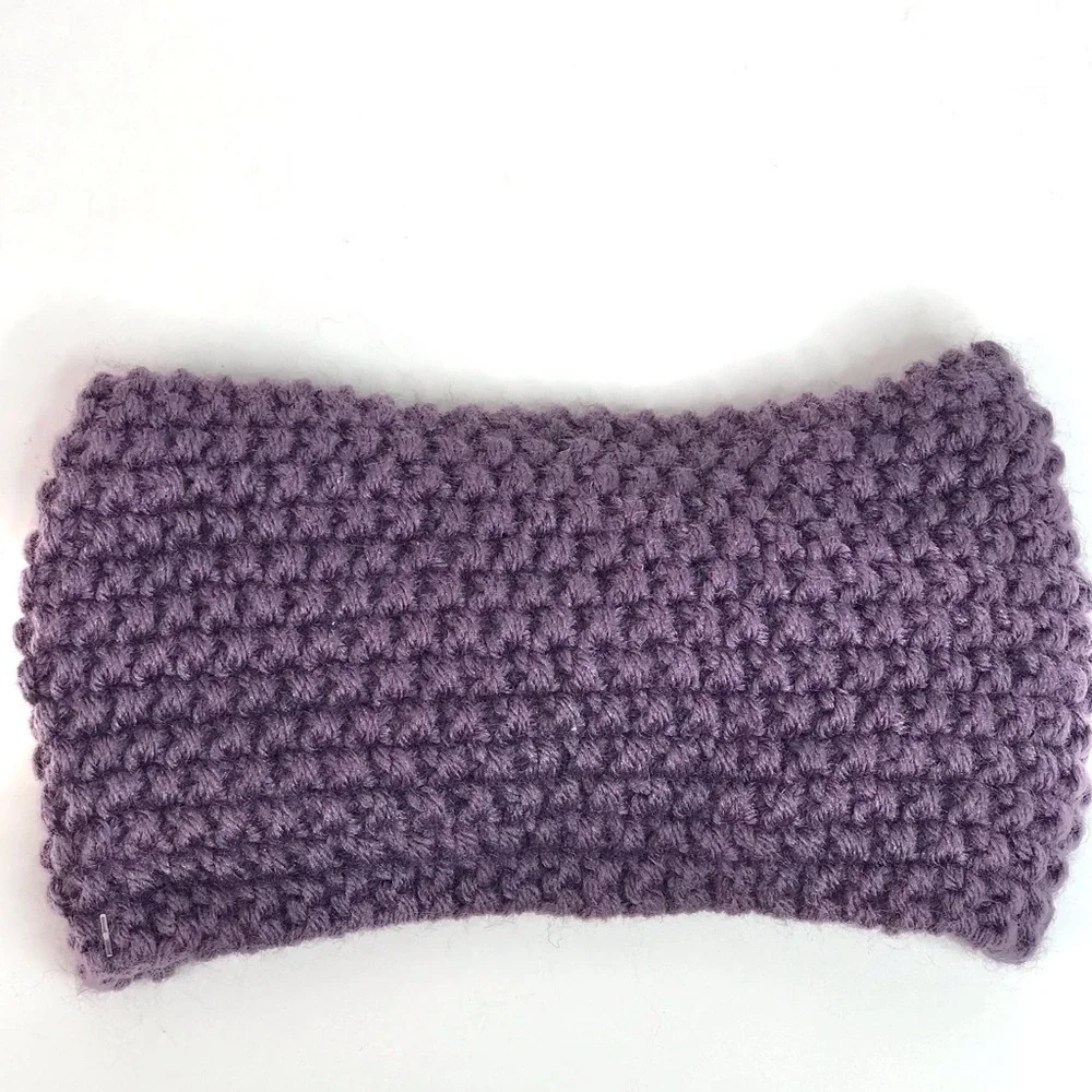 Knotted Bow Knit Headband Purple One Size